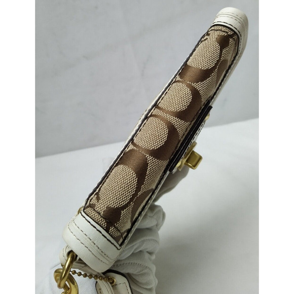 Coach Gigi Signature Brown Canvas Turnlock 65th Ann. Wristlet - Coin Wallet - Picture 4 of 13